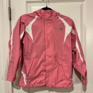 The North Face Girls' Pink Hooded rain Jacket